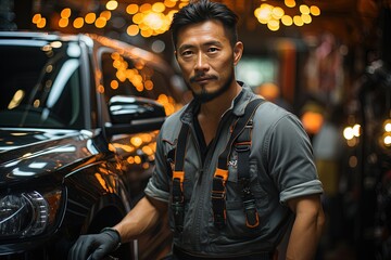 Asian car mechanic teamlead
