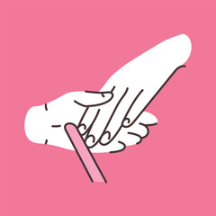 Obraz premium File nails color line illustration.