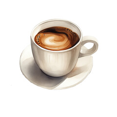 a drawing of a cup of coffee, in the style of  white background, Generative AI