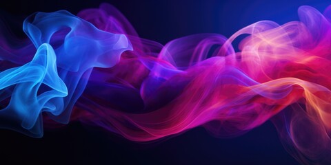 Obraz premium Colorful background, Colorful smoke on black background, Abstract color mix, generative ai