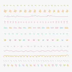 cute pastel border doodle set