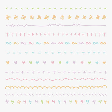 cute pastel border doodle set