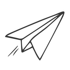 Paper plane doodle icon. Hand drawn sketch in vector