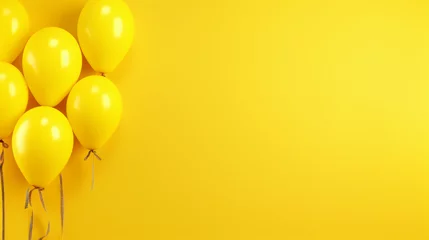 Selbstklebende Fototapete Ballon Bright yellow balloons on a yellow background