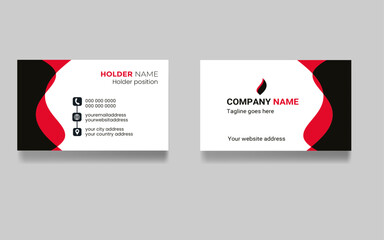Stylish professional Red color Creative business card vector template design 
