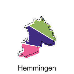 Hemmingen City Map illustration. Simplified map of Germany Country vector design template