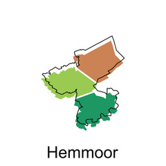 Hemmoor City Map illustration. Simplified map of Germany Country vector design template