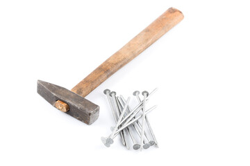 old hammer and nails