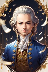 モーツァルトの情熱の瞬間「AI生成画像」