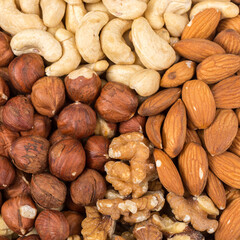 Obraz premium Set of nuts in basket