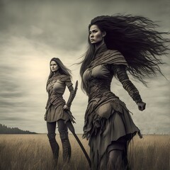 Female Warrior, Generative AI Illustration