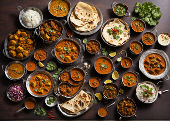 Obraz na płótnie Canvas Indian traditional food, Indian masala curry items