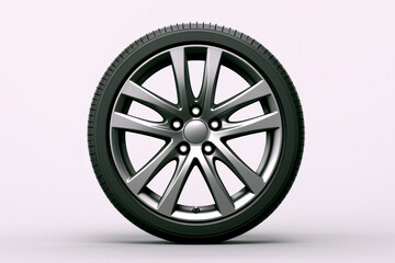 Obraz premium Car wheels on a white background. Tires. Tire replacement on the car