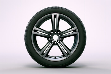 Obraz premium Car wheels on a white background. Tires. Tire replacement on the car