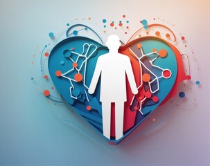 health and doctor isolated concept with stunning background and heart shape, isolated 3d