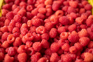 Raspberry - red fresh berryes background