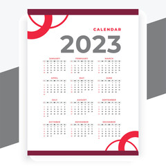  2023 paper modern calendar layout in printable style