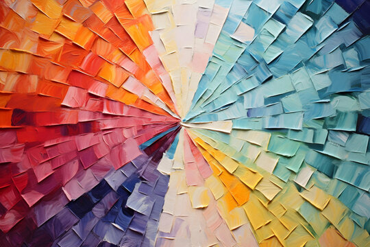 Textured Palette Kaleidoscope. up-close abstract piece resembling a kaleidoscope of textures and colors. 