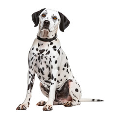 Sitting Dalmatian Dog Isolated on a Transparent Background