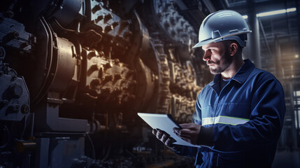 Smart industry havy digital factory production technology showing automation manufacturing process of the Industry 4.0 or 4th industrial revolution and IOT software to control operation.