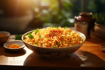 Big bowl of Chinese noodle.