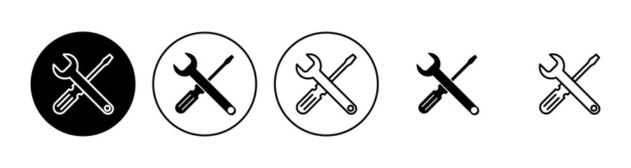 Repair tools icon set. tool icon vector. setting icon vector. Wrench and screwdriver. support, Service