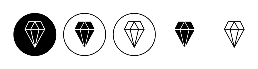 Diamond icon set. diamond gems vector icon.
