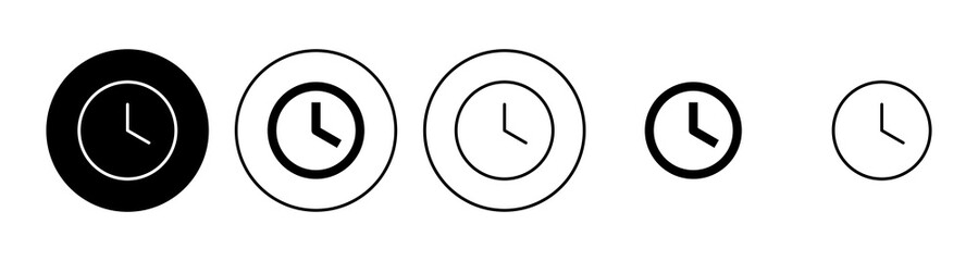 Clock icon set. Time icon vector. watch icon symbol