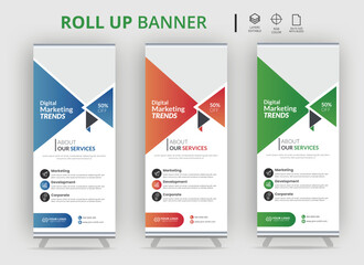 Roll up banner design template, vertical, abstract background,Roll up banner design template, vertical, abstract background,