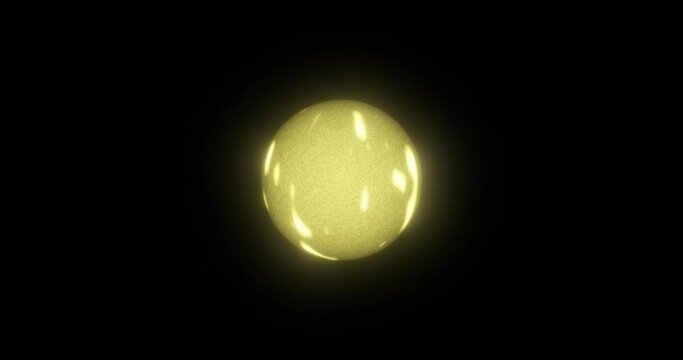 Abstract Shiny Yellow Sunlike Bright Glowing Turbulent Energy Ord In 4K Looped