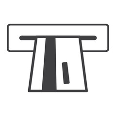 Insert credit card flat icon. Bank ATM symbol. Shopping sign. Simple  icon on white background. Can also be used for shopping and eCommerce. Suitable for use on web apps, mobile apps.