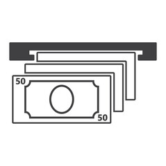 Money withdrawal icon vector illustration, Can also be used for shopping and eCommerce. Suitable for use on web apps, mobile apps.Can also be used for shopping and eCommerce. Suitable for use on web.