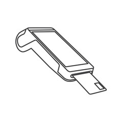 Electronic Data Capture vector illustration isolated on the white background, easy way to pay money , EDC machine and credit card, bank and financial related icon. used for shopping and eCommers