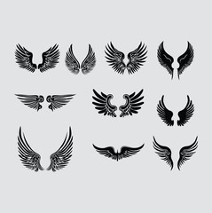 tribal tattoo with vintage vector angel wings