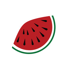 Watermelon flat icon, vector islated on white background