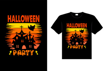 Halloween horror vintage t-shirt design and Scary lettering print template vector typography graphics art