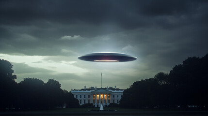 Alien Overreach: UFO Spotted Above the White House, Generative AI