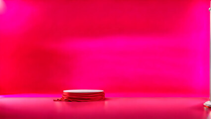 rings on red velvet background with products display