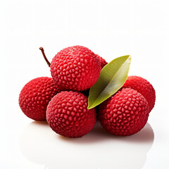 lychee on white background