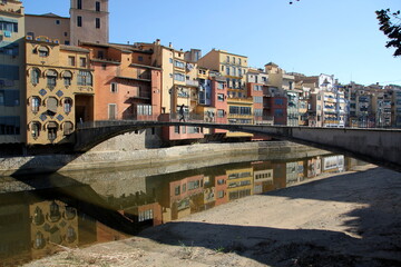 Fototapeta premium Girona Spain 06 11 2022 . Girona is a city in Catalonia in northeastern Spain, lying on the banks of the Onyar River.