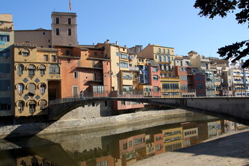 Fototapeta na wymiar Girona Spain 06 11 2022 . Girona is a city in Catalonia in northeastern Spain, lying on the banks of the Onyar River.
