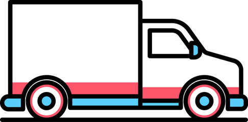 Delivery truck sign icon in flat style van vector image