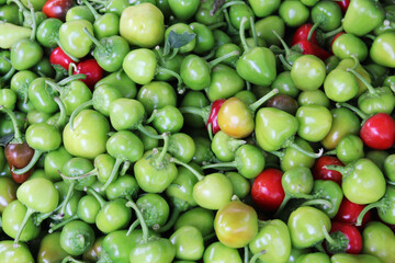 healthy food natural background of small fresh peppers