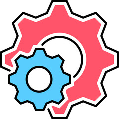 Big and small gear wheels icon for web, mobile and ui design
