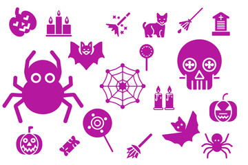 Halloween elements vector art icon collection