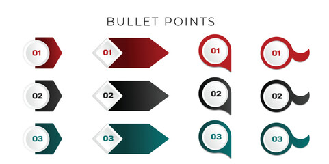 Premium Vector Bullet Points Sets - obrazy, fototapety, plakaty