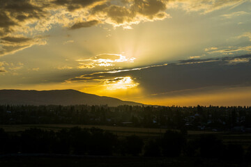 sunset in the mountains