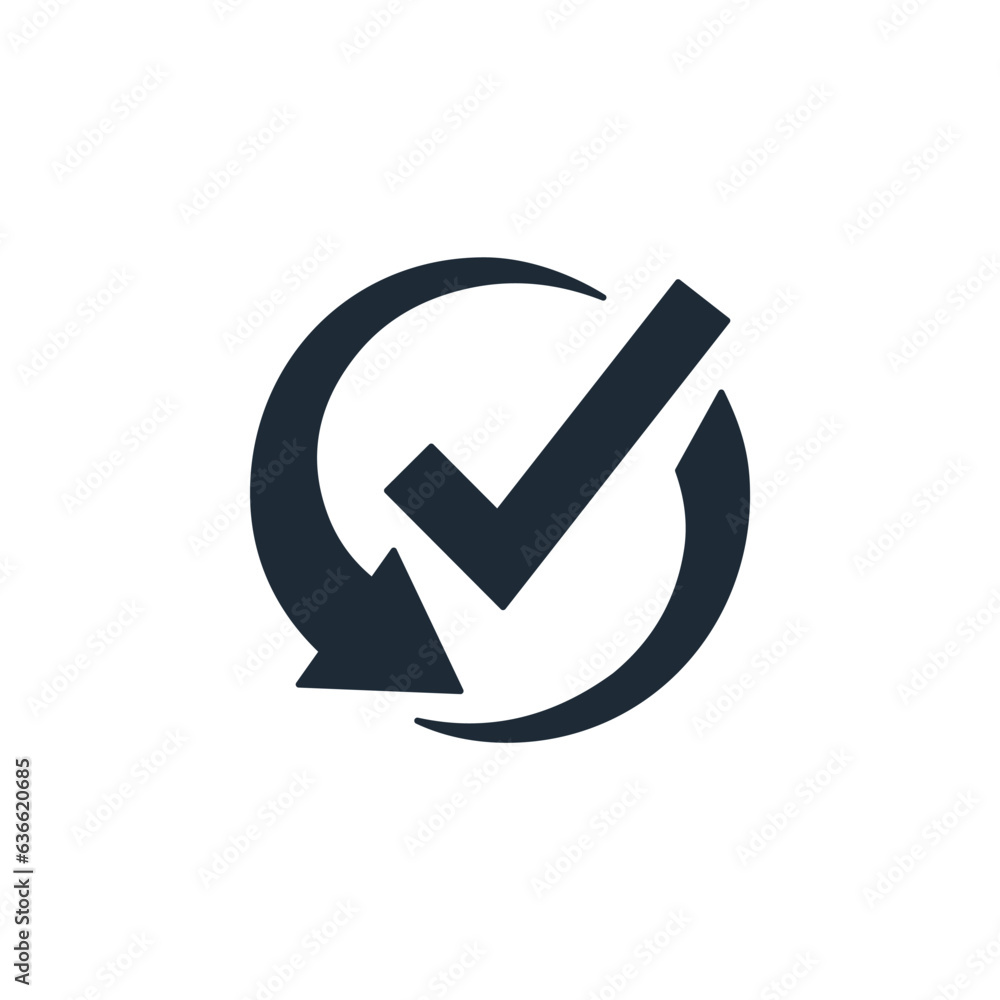 Poster successful execution. confirmed result. vector linear icon isolated on white background.