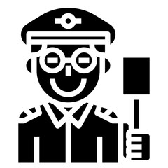 STATION MASTER line icon,linear,outline,graphic,illustration
