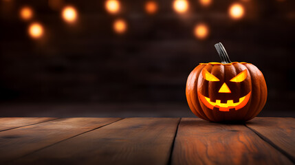 Fototapeta premium Halloween pumpkins with empty space for text
